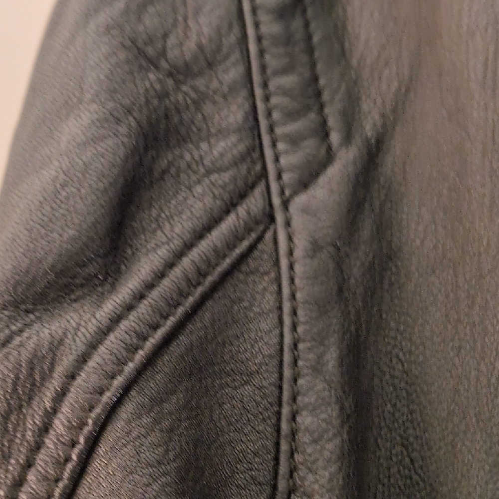 Coach Black Leather Bomber Jacket with Removable Shearling Collar- FREE SHIPPING - Picture 13 of 16